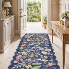 2x5 Washable Hallway Runner Rug: Stain Resistant Floral Scalloped Kitchen Rug - Image 4