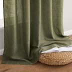 MIULEE Light Olive Green Linen Curtains 96 Inches Long 2 Panels - Image 7
