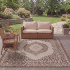 SAFAVIEH Washable Rug Outdoor Courtyard Collection - 2' x 3'7", Light Grey & Fuchsia Pink Purple, Non-Shedding & Easy Cleaning, Ideal for Patio, Front Door, Entryway, Doormat (CY8751-39712)