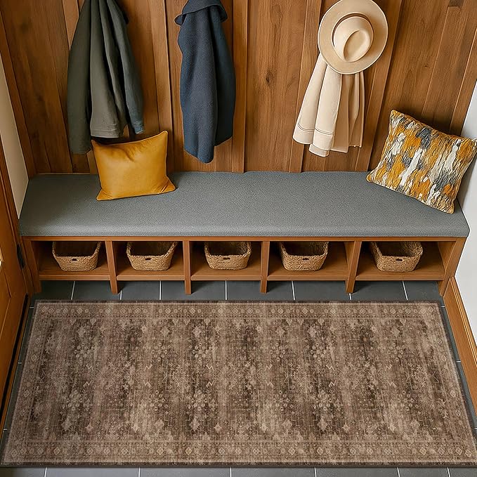 Brown 2x5 Entryway Runner Rugs, Small Runners - Image 3