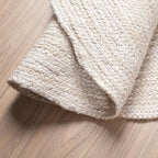 Hausattire Hand Woven Jute Braided Rug, 3’ Round – Off White, Reversible Boho - Image 5