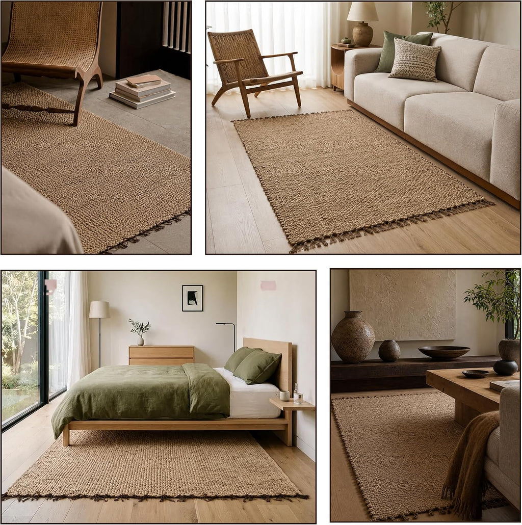Water Hyacinth Rectangle Handwoven Area Rug, 4 x 6 ft