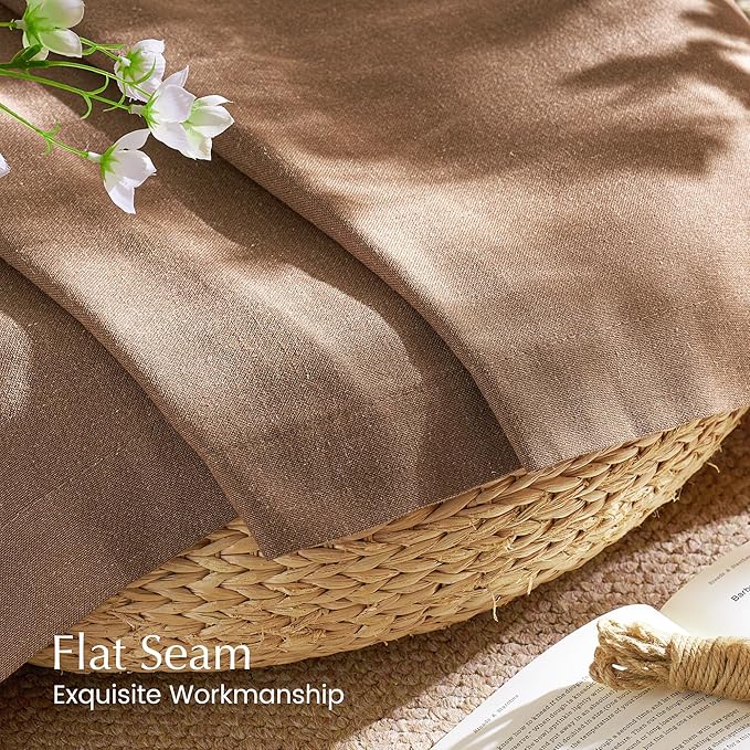 NICETOWN Linen Gold Brown Curtains - Image 6