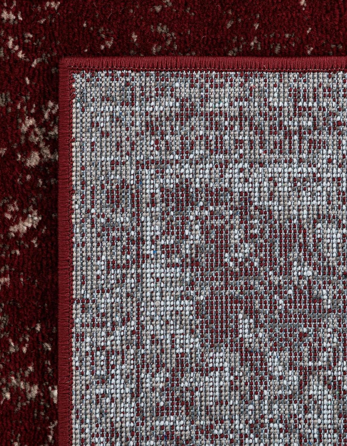 Unique Loom Sofia Collection Area Rug - Casino (2' x 6' 7" Runner, Burgundy/ Gray)