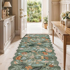 2x5 Washable Kitchen Area Rug: Floral Scalloped Entryway Runner Farmhouse - Image 5