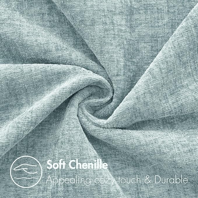MIULEE Pack of 2 Light Blue Throw Pillow Covers 18x18 Inch Soft Chenille Pillow - Image 2