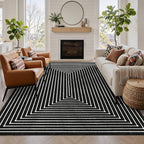 Latte&Fog 5x7 Area Rugs for Living Room Bedroom, Modern Abstract Washable Rug by LatteFog