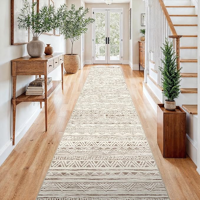3x15 Washable Kitchen Runner Rug: Modern Moroccan Runners by Ksrau