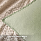 MIULEE Decorative Linen Pillow Covers 20x20 Inch Light Green ​Boho Farmhouse​ - Image 2