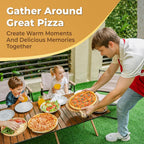 CRUSTO® Pizza Stone For Oven Set 16 Inch Cordierite Stone Pizza Peel Cutter Wheel Dough Proofing Box Cutting Board Apron Cleaning Brush Home Pizza Baking Kit With Handles for Oven Grill (Pro Kit)