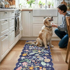 2x5 Washable Hallway Runner Rug: Stain Resistant Floral Scalloped Kitchen Rug - Image 5