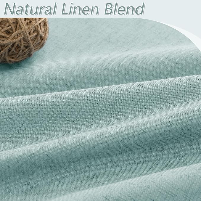 Guken 100% Blackout Linen Curtains 102 Inch Length 2 Panels Set - Image 3