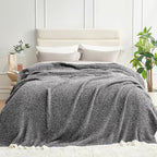 Snuggle Sac Heather Black Bedding Blankets Twin Size, Reversible Super Soft - Image 8