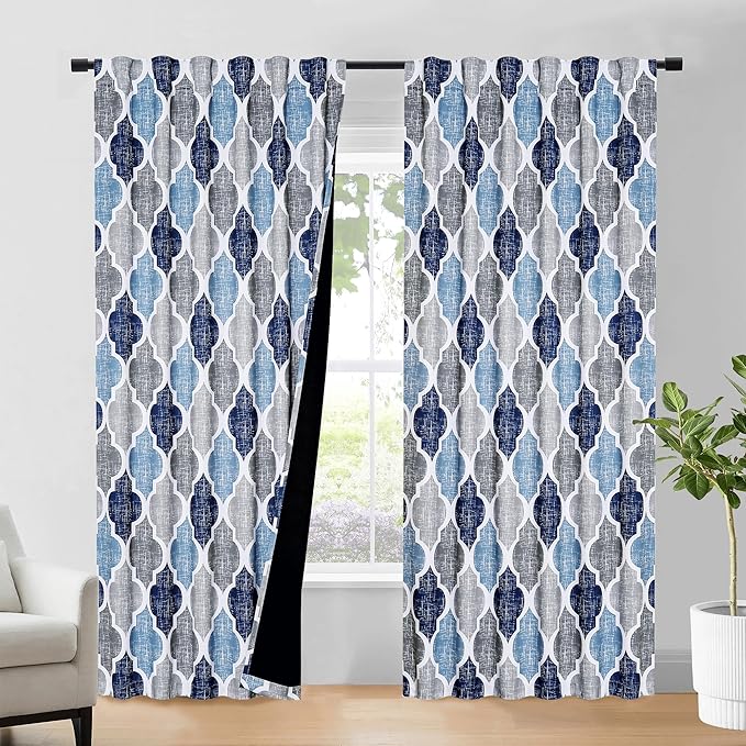 Beauoop 100% Blackout Curtains 96 Inches Long 2 Panels by Beauoop