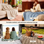 Bedsure Checkered Fleece Throw Blanket,Cute Home Decor,Sage Green,50"×60"