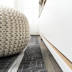 JONATHAN Y Berber Stripe Indoor Outdoor Runner Rug 2X10 Black/Ivory, Colonia for Backyard, Patio, Porch, Easy-Cleaning, High Traffic, Pet-Friendly, Non-Shedding (SMB125E-210)