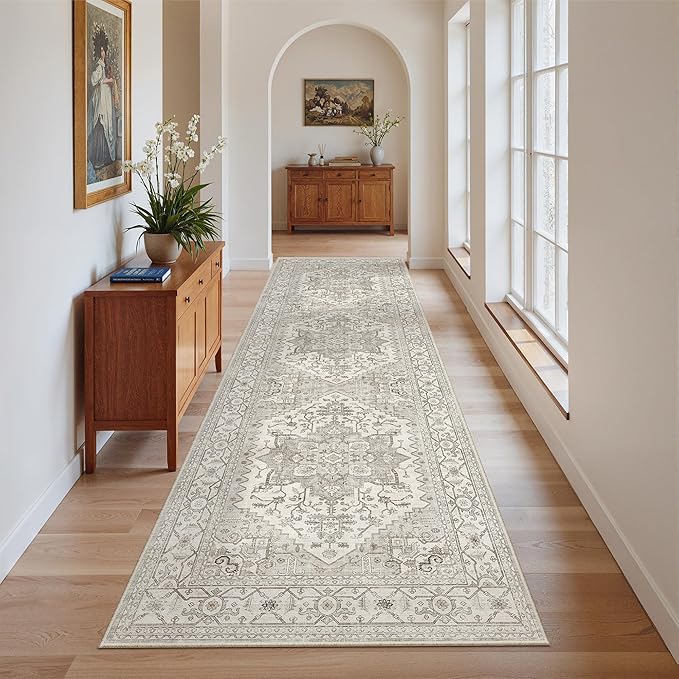 Madane Runner Rug 2'6''x8' Kitchen Runners, Printed Vintage Washable Hallway - Image 2