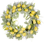24" Artificial Lavender Floral Spring Wreath with Green Leaves