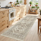 Kitchen Runner Rug Non Slip Washable 2.5x8, Soft Low Pile Entryway Rug Runners by Restydon