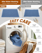 Smiry Waffle Bathroom Rugs Sets 2 Piece (30x20+24x16, Blue)