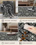 Latte&Fog 2x3 Entryway Rug, Small Modern Abstract Door Mat, Washable Kitchen Rug - Image 5