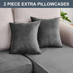 Couch Cover 6-Piece Elastic Velvet Couch Cushion Covers & Chaise Slipcovers - Image 8