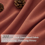 PleatedDrapes Decorative Burnt Orange Sheer Curtains 96 Inches Long for Sliding Glass Doors, Farmhouse Cottage Core Fall Pinch Pleat Linen Blend 96 Inch Curtain 2 Panel Set Light Filtering Drapes Rust
