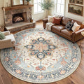 8ft Round Rug, Area Rugs 8ft, Washable Rug, Rugs by RELEANY