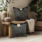 Rustic William Morris Night Moon Forest Green Decor Pillow Covers 18x18 Set of 2 - Image 4
