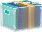 samstar 2 Pack Hanging File Organizer, Mesh File Folder Box Filing Box File Cabinet Organizer Storage Boxes, Letter Size