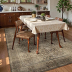 Washable Area Rug 4' x 6' Vintage Traditional Persian Mat - Image 3