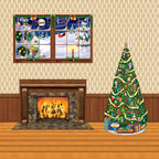 Beistle Fireplace Insta-Views – 3-Pack Wall Scenes with Realistic Burning Fire Image Printed on Thin Clear Plastic, Cozy Hearth Look for Christmas Holiday or Winter Parties, 3' 2" x 5' 2"