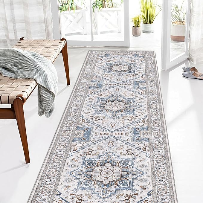 OPPODREAM Soft Entryway Rug 2x8, 2x8 Rug Runner, Neutral Washable Hallways by OPPODREAM