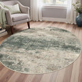 Round Rugs 5FT for Living Room Bedroom, Modern Abstract Machine Washable Circle by BEIMO