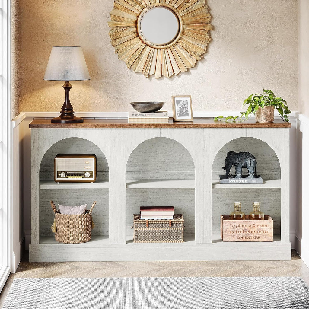 Tribesigns Console Table with Storage, 63" Long Arched Entryway Table