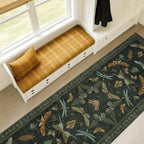 Dark Green 2'6"x12' Long Runner Rugs by HazoHaus