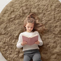 OLANLY Taupe Round Rugs for Bedroom by OLANLY