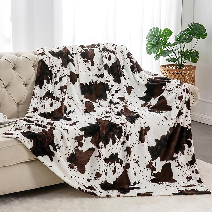 BEDELITE Cow Print Throw Blanket by BEDELITE