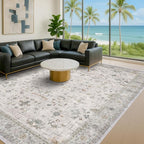 Hazo Haus Boho Light Grey Living Room Rug 9x12 - Image 3