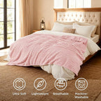 Bedsure GentleSoft Coral Pink Fleece King Blanket - Image 5