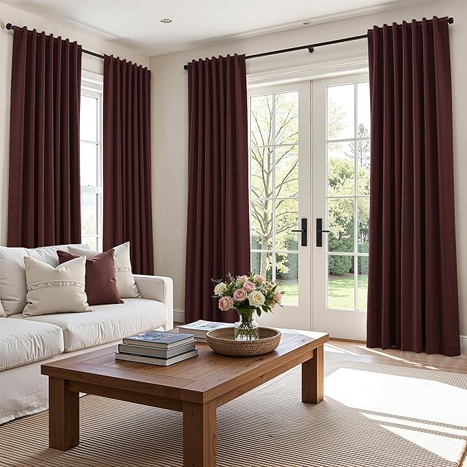 Guken 100% Blackout Curtains 108 Inch Length 2 Panels Set - Image 9