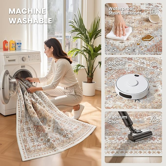 zesthome Washable Round Rug - 5ft Ultra-Thin Circle Area Rugs - Image 4