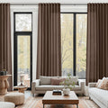 Cappuccino Linen Curtains 132 Inch Length by Nanspring