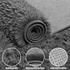4x6 Area Rugs for Living Room Rug: Soft Fluffy Shag Gray Rugs for Bedroom - Image 6