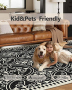 Latte&Fog 2x3 Entryway Rug, Small Modern Abstract Door Mat, Washable Kitchen Rug - Image 6