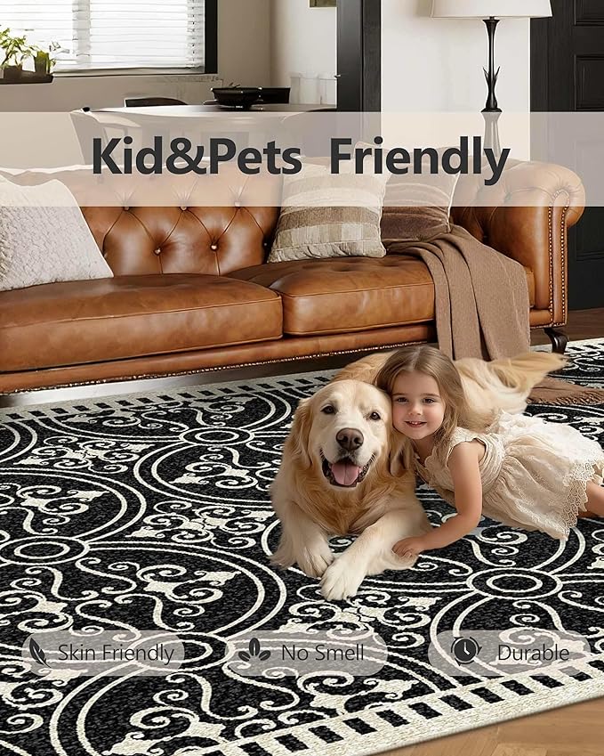Latte&Fog 2x3 Entryway Rug, Small Modern Abstract Door Mat, Washable Kitchen Rug - Image 6