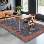 Hazo Haus Washable Navy Blue Living Room Rug, 7x10 Area Rug - Image 3
