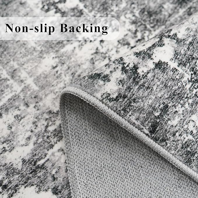 Washable 2x5 Kitchen Area Rug: Non-Slip Abstract Water-Resistant Entryway Rug - Image 3