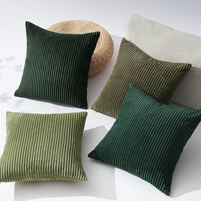Topfinel Christmas Decorative Throw Pillow Covers Green Series, Winter Fluffy - Image 4