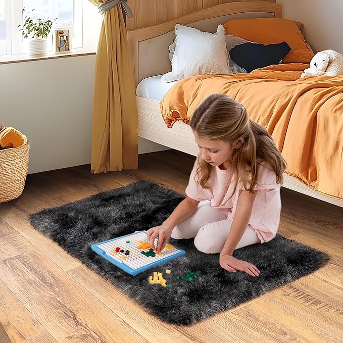 Small Area Rug, 2x3 Rug for Bedroom Shaggy Throw Rugs for Dorm Rug, Soft Tie - Image 6